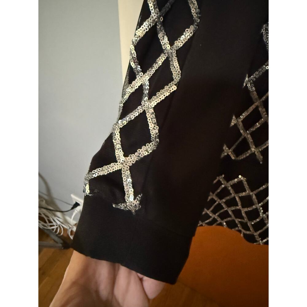 PRETTYLITTLETHING Sequin Diamond Tuxedo Jacket Sz. 0 - Picture 2 of 5